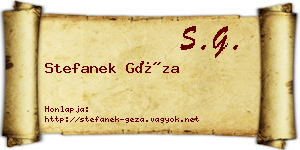 Stefanek Géza névjegykártya