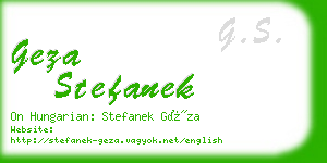 geza stefanek business card